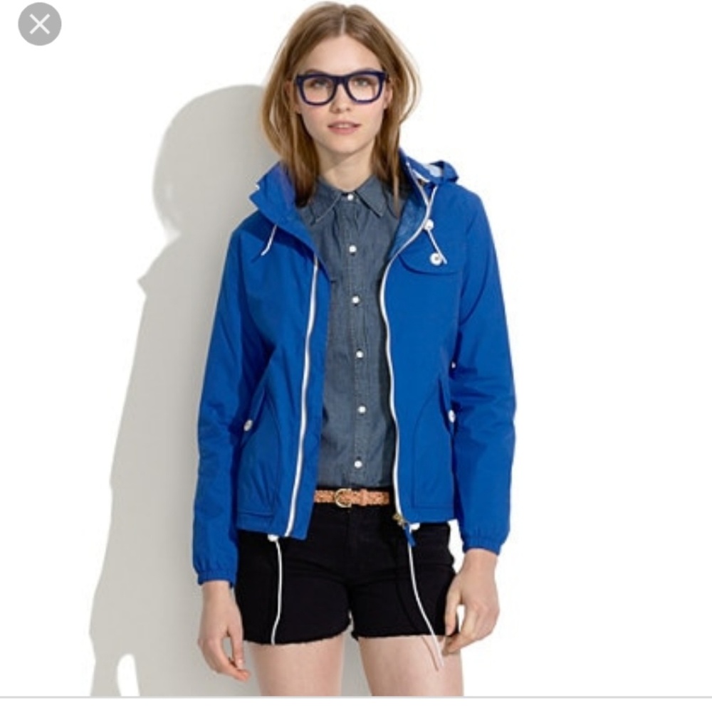 Blue Penfield Madewell Rochester rain coat